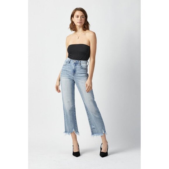 Risen Trixie Straight Leg Crop Jean - Picture 1 of 16